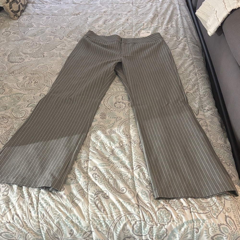 Forever 21 Gray Pinstripe Wide Leg Pants